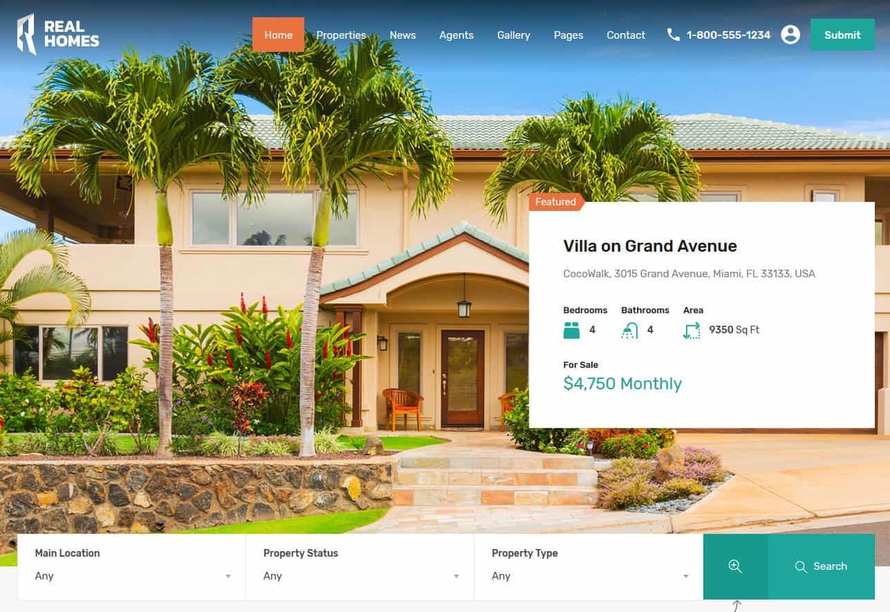 Real Homes - WordPress Real Estate Theme