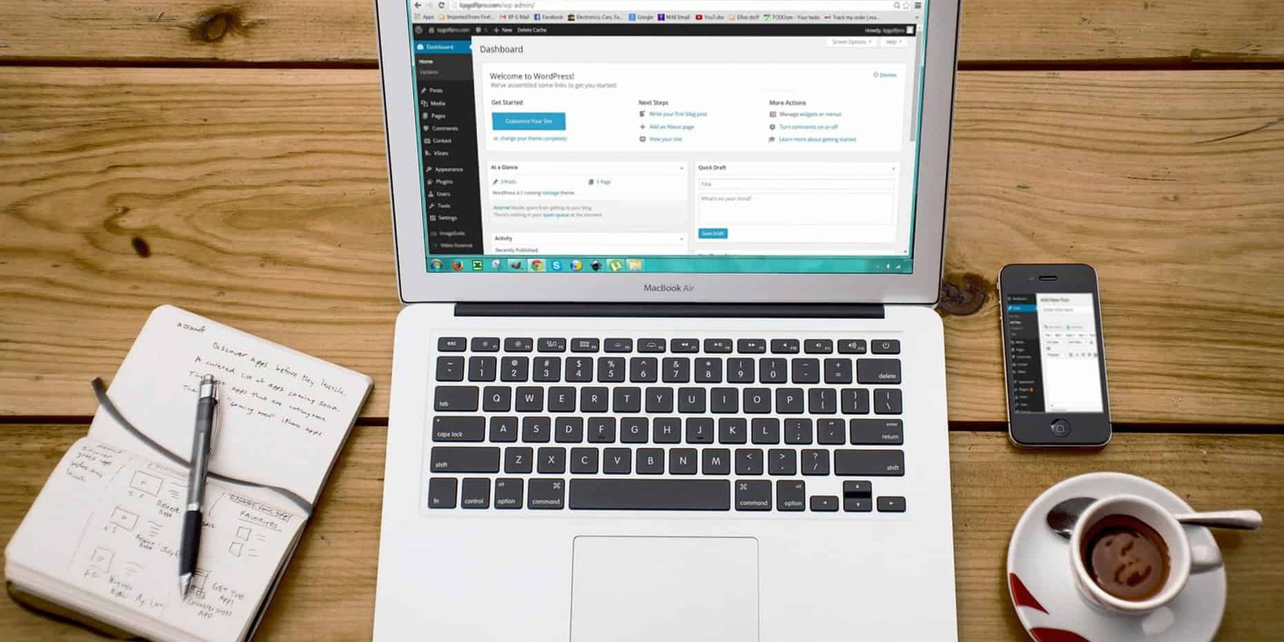 WordPress dashboard